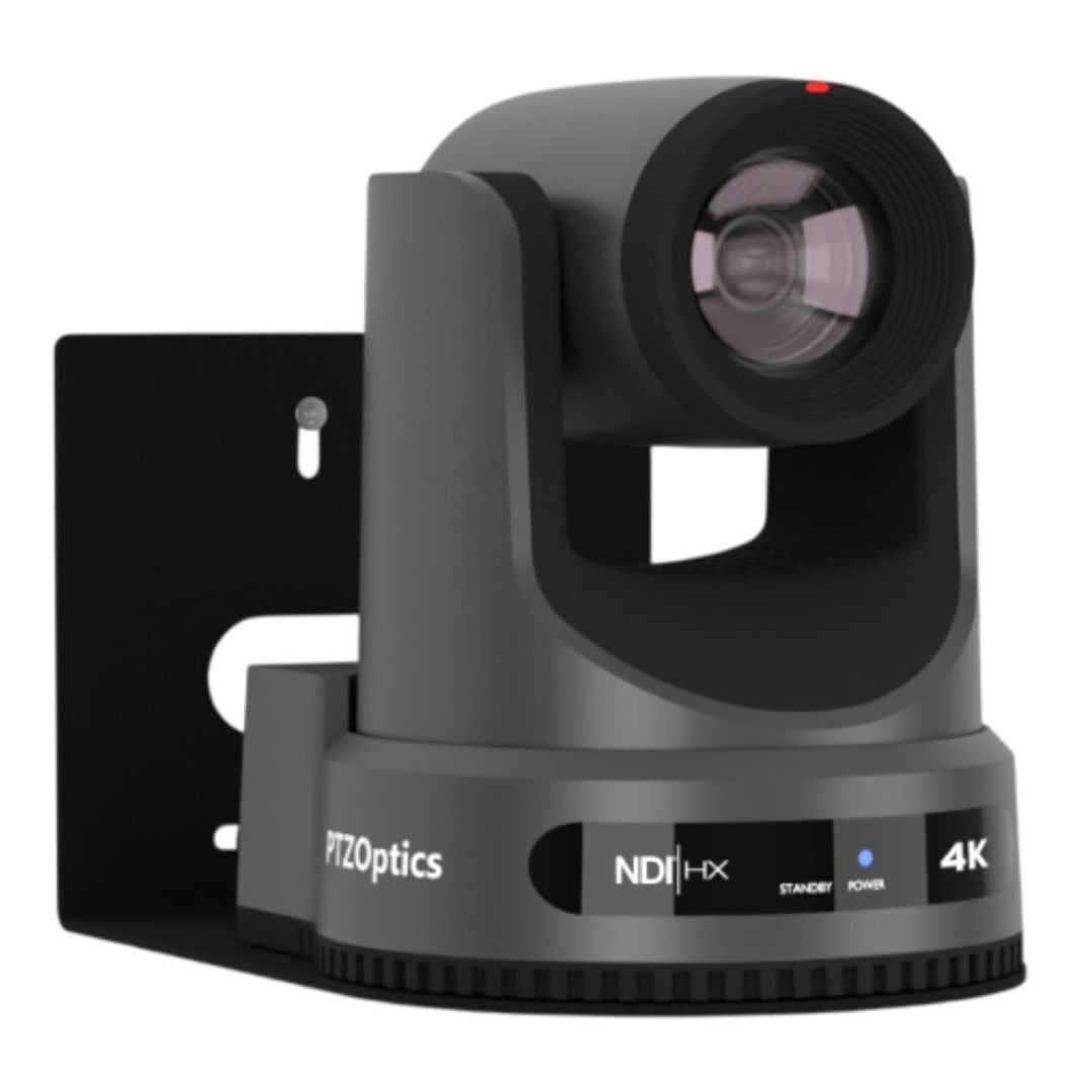 PTZOptics Move 4K PTZ Camera with NDI HX3, 12X Optical Zoom Range, and In-Built Auto Tracking (Gray)