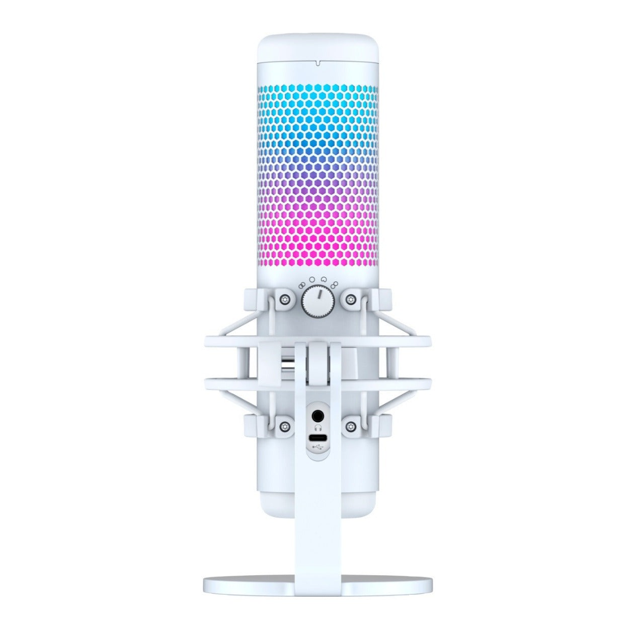 HyperX QuadCast S USB Gaming Microphone with RGB Lighting, White/Gray (Certified Refurbished)