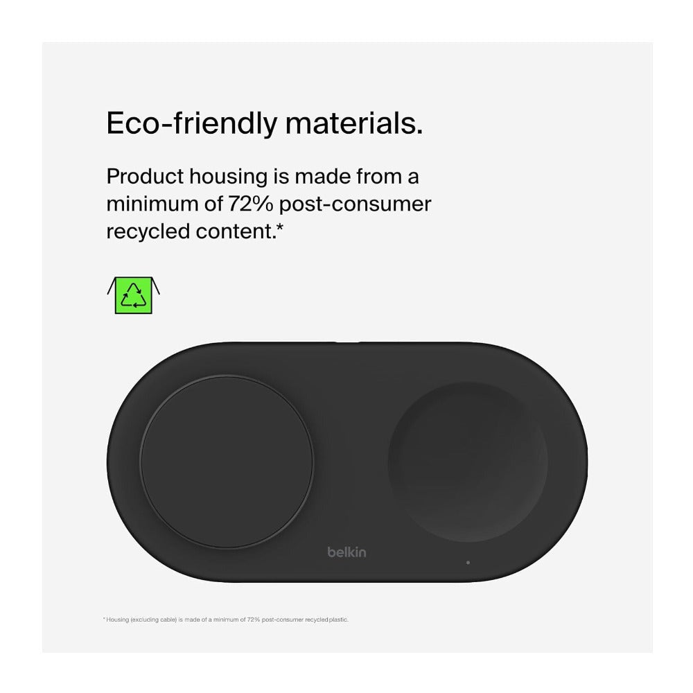 Belkin BoostCharge Pro 2-in-1 Magnetic Wireless Charging Pad with Qi2 (Black)