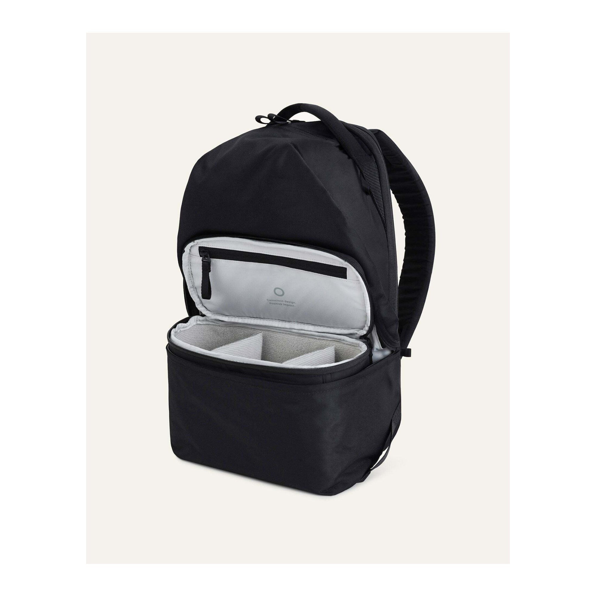 Urth Arkose 20L Modular Weatherproof Lightweight Front Zip Backpack and Small Camera Insert (Black)