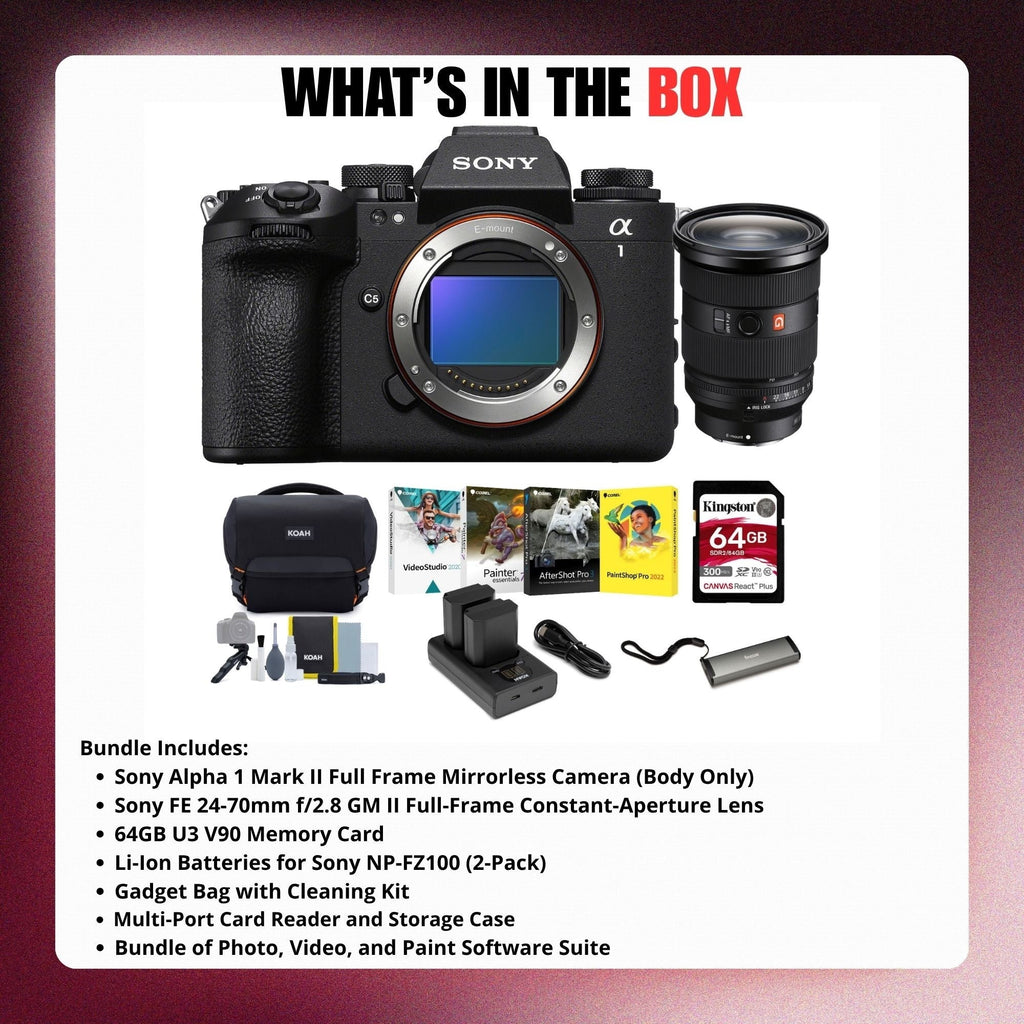 Sony Alpha 1 Mark II Mirrorless Camera with FE 24-70mm f/2.8 GM II Lens Bundle