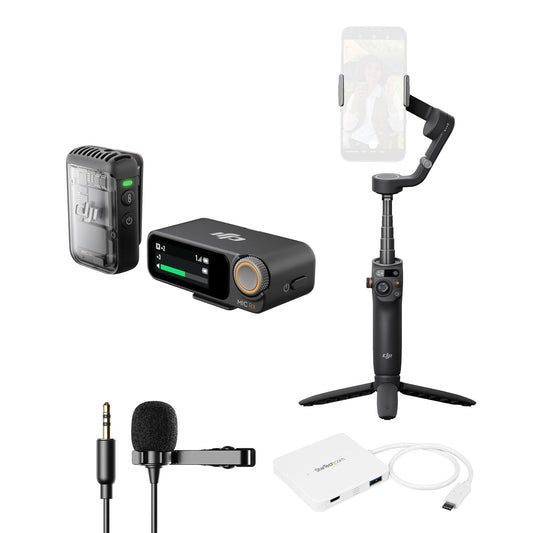 DJI Mic 2 with Omnidirectional Audio Recording Feature (1 TX and 1 RX) with Gimbal Bundle