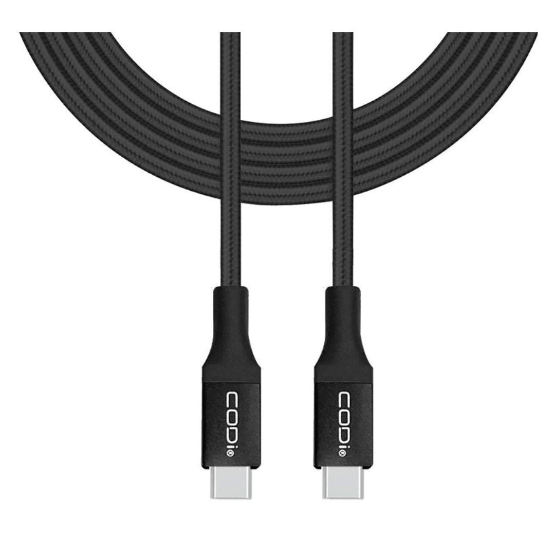 CODi 6-Feet Braided Nylon USB-C to USB-C Charge and Sync Cable with Aluminum Housings