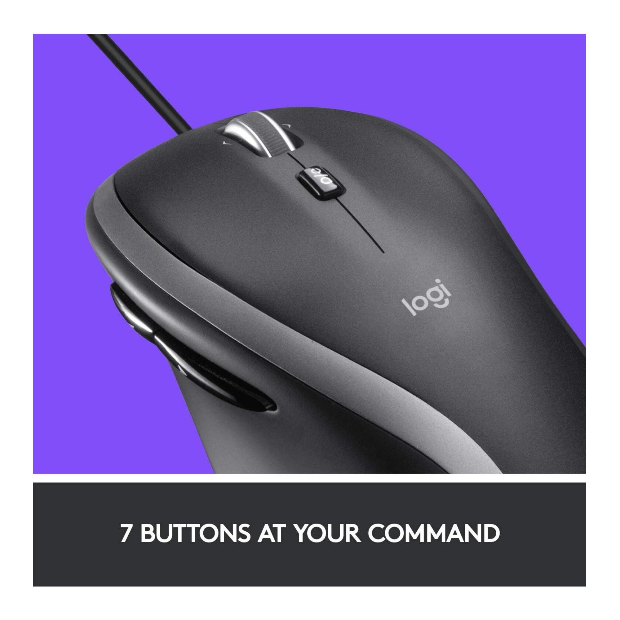 Logitech M500S Advanced Corded Mouse for Desktop Office and Home Computer
