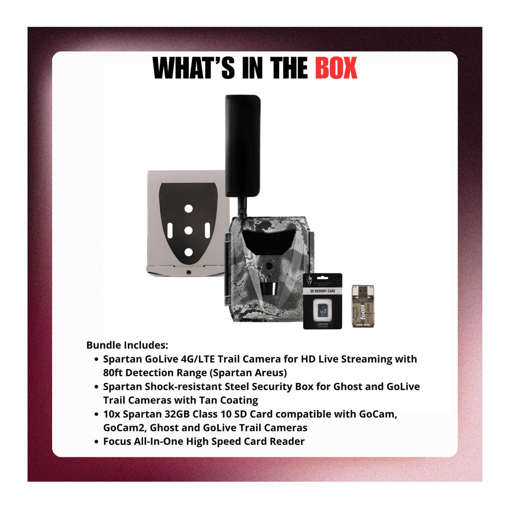 Spartan GoLive 4G/LTE 1080p Trail Camera (Verizon) Bundle with Accessories