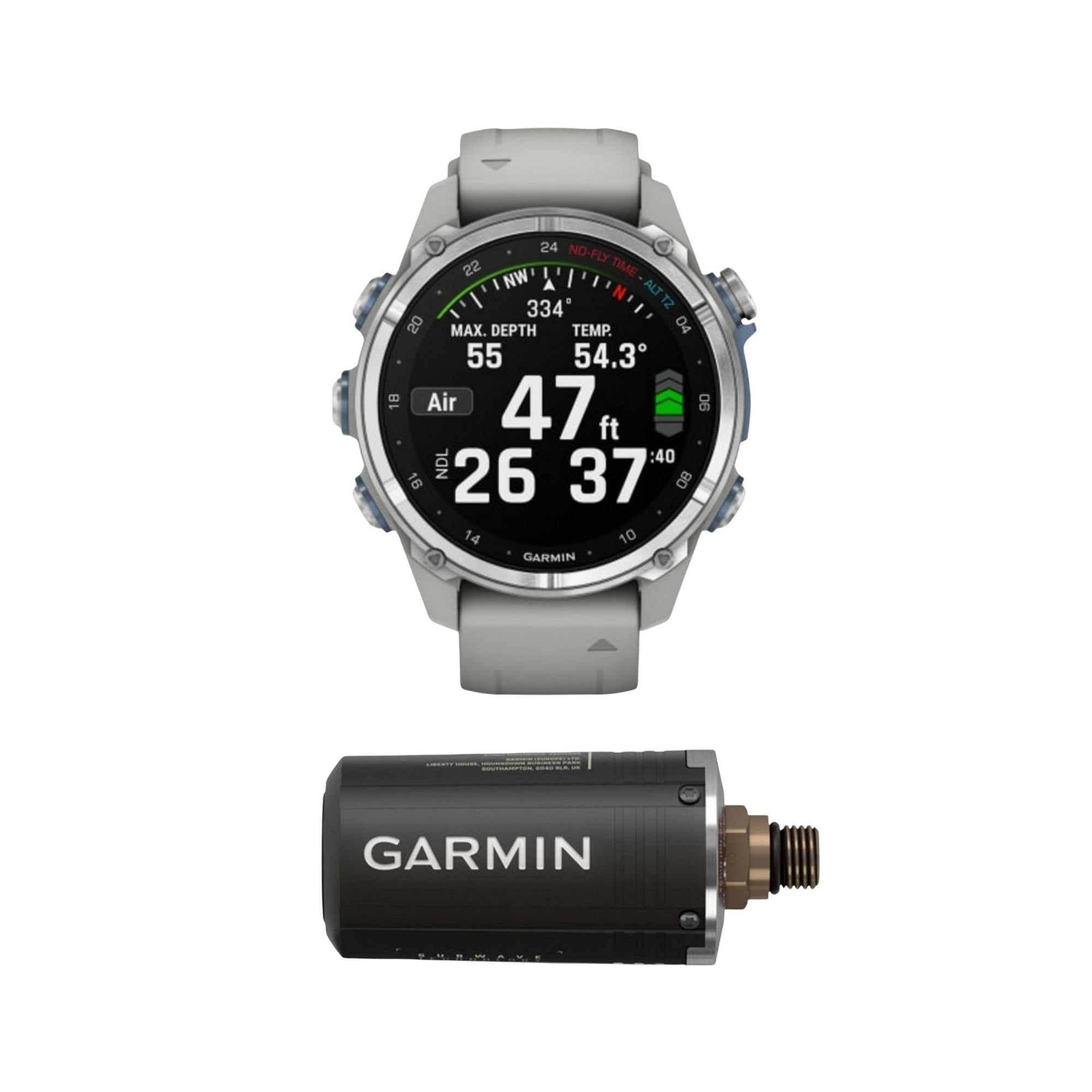 Garmin Descent Mk3 Watch Style-Dive Computer (43mm, Steel/Fog Gray) Bundle