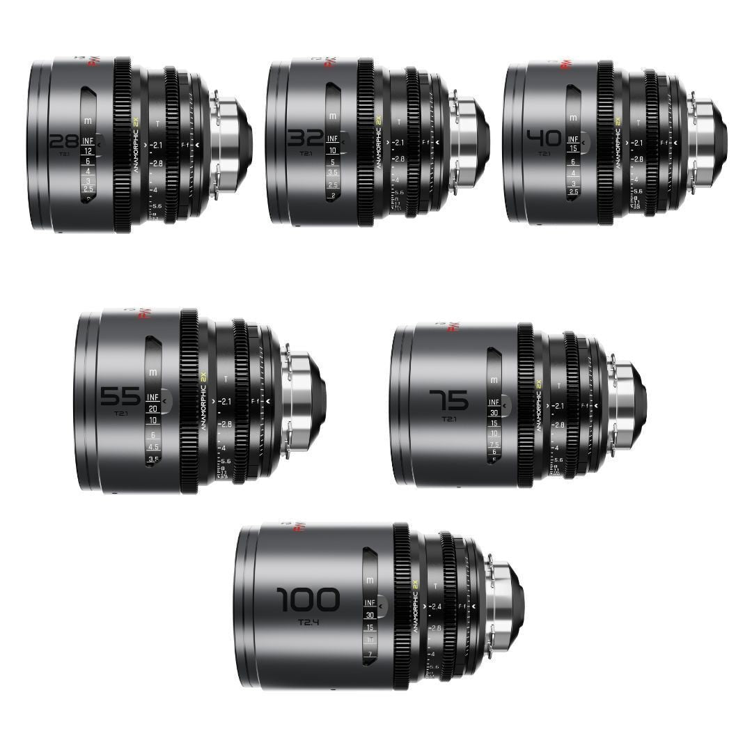 DZOFilm Pavo 2x Anamorphic 6-Lens Set with Neutral Coating, PL or EF Mount (Space Gray and Black)