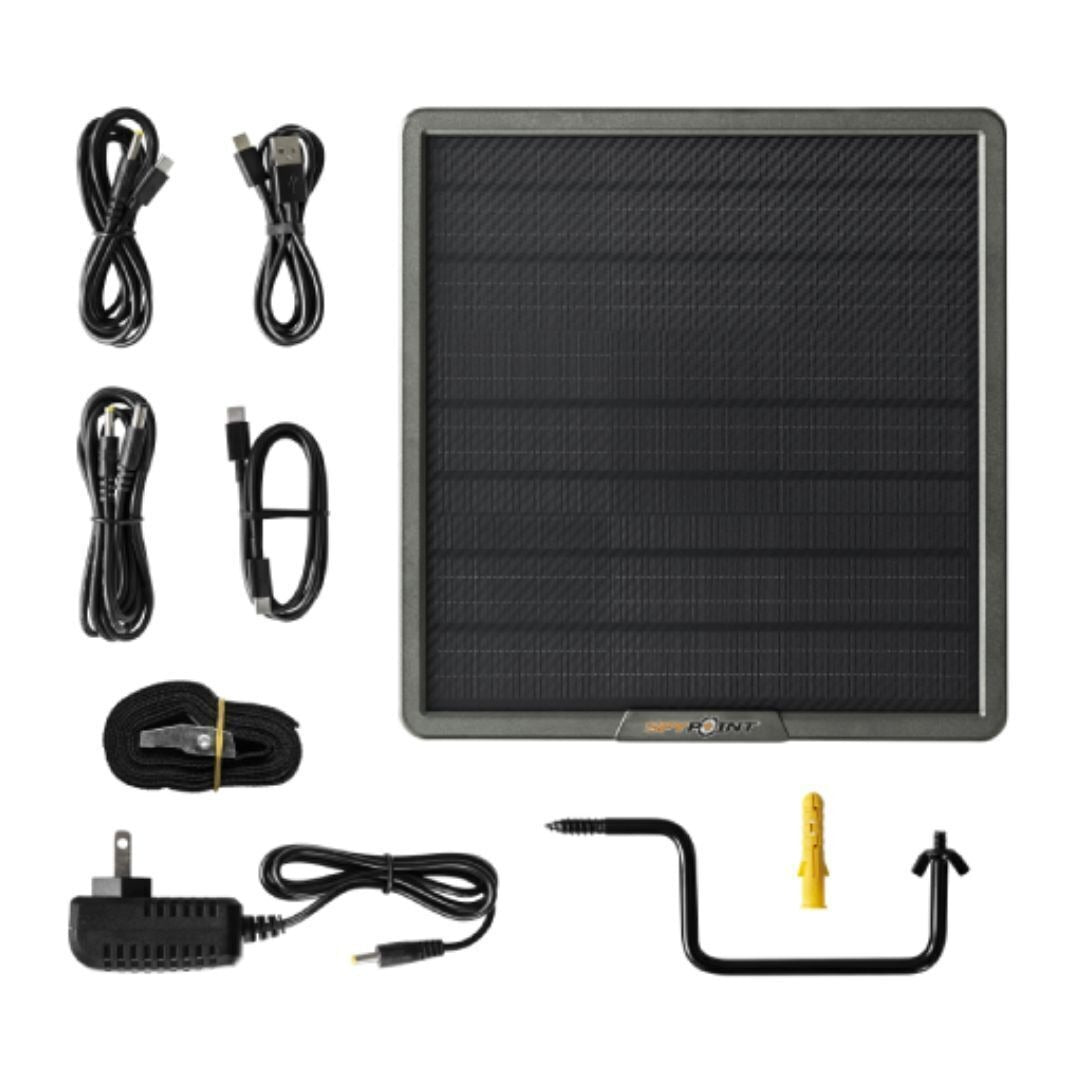 Spypoint 10-Watt Solar Panel for Trail Camera (4-Pack) Bundle with 32GB Memory Card and Reader