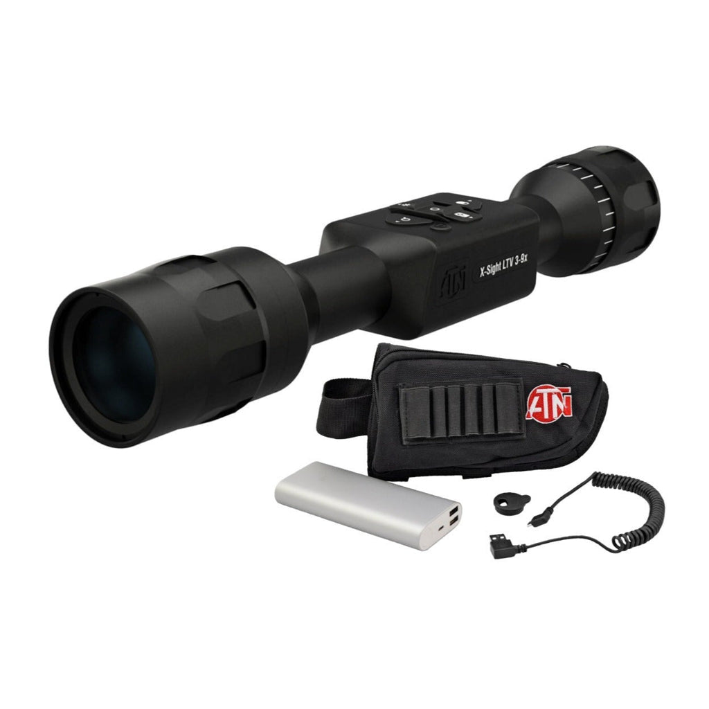 ATN X-Sight LTV 3-9x Day/Night Hunting Rifle Scope with Battery Pack Weapon Kit