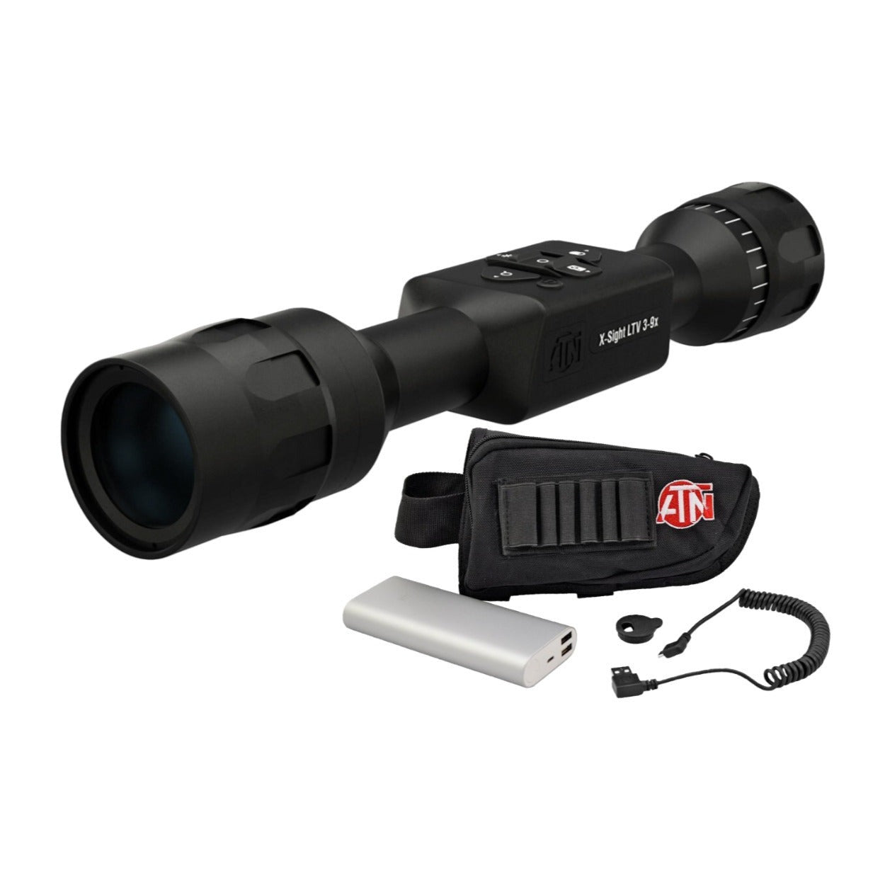 ATN X-Sight LTV 3-9x Day/Night Hunting Rifle Scope with Battery Pack Weapon Kit