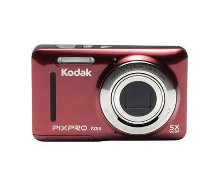 Kodak PIXPRO Friendly Zoom FZ53 (Red) with 16GB Memory Card Bundle