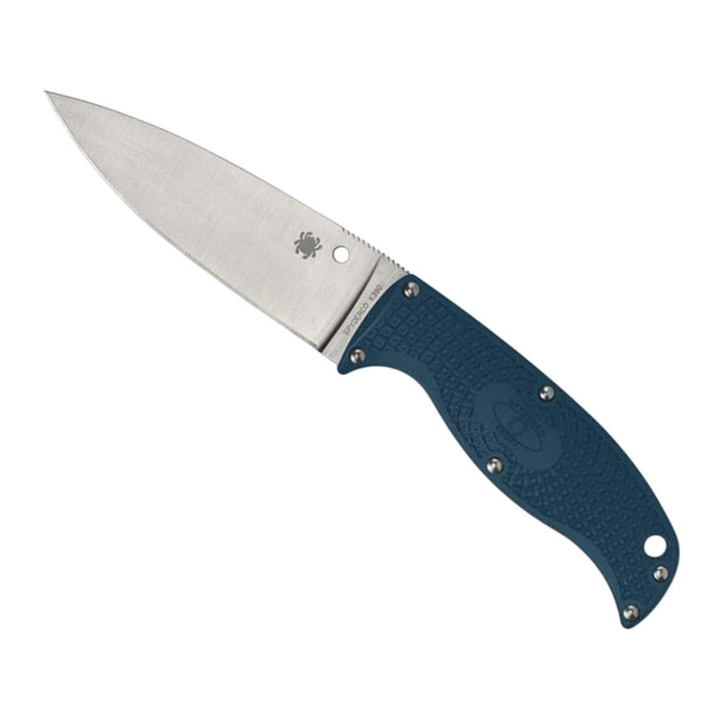 Spyderco Enuff 2 Blue K390 Leaf Reveal 12 Knife with 3.95-Inch K390 Steel Fixed Blade and FRN Handle