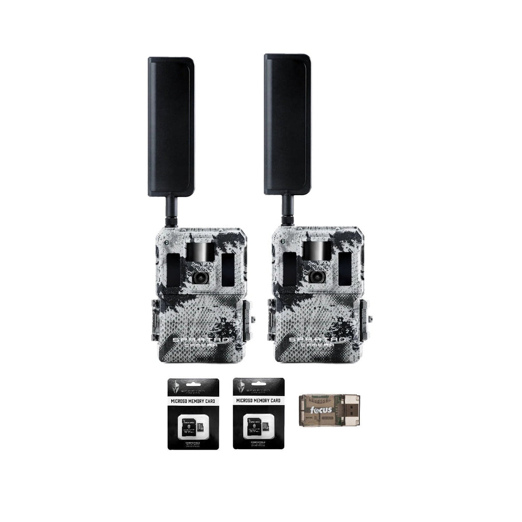 Spartan GoLive2 4G/LTE Trail Camera 2-Pack Bundle with 32GB Memory Card & Reader