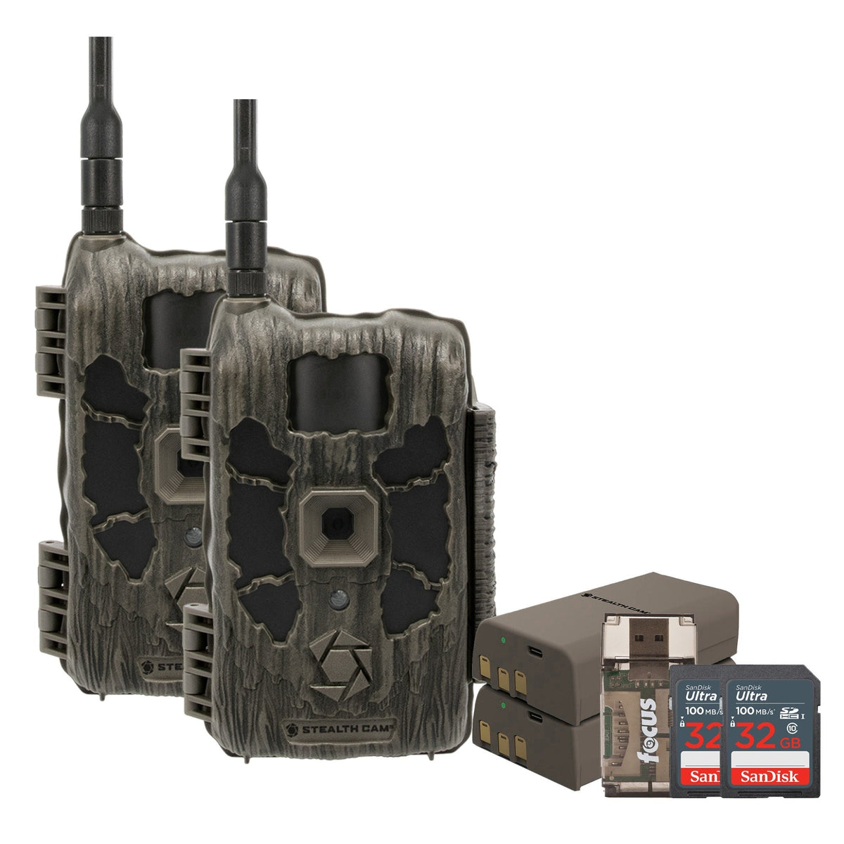Stealth Cam 40MP Deceptor Max Cellular Trail Camera 2-Pack with Fieldmax Lithium 2-Pack Bundle