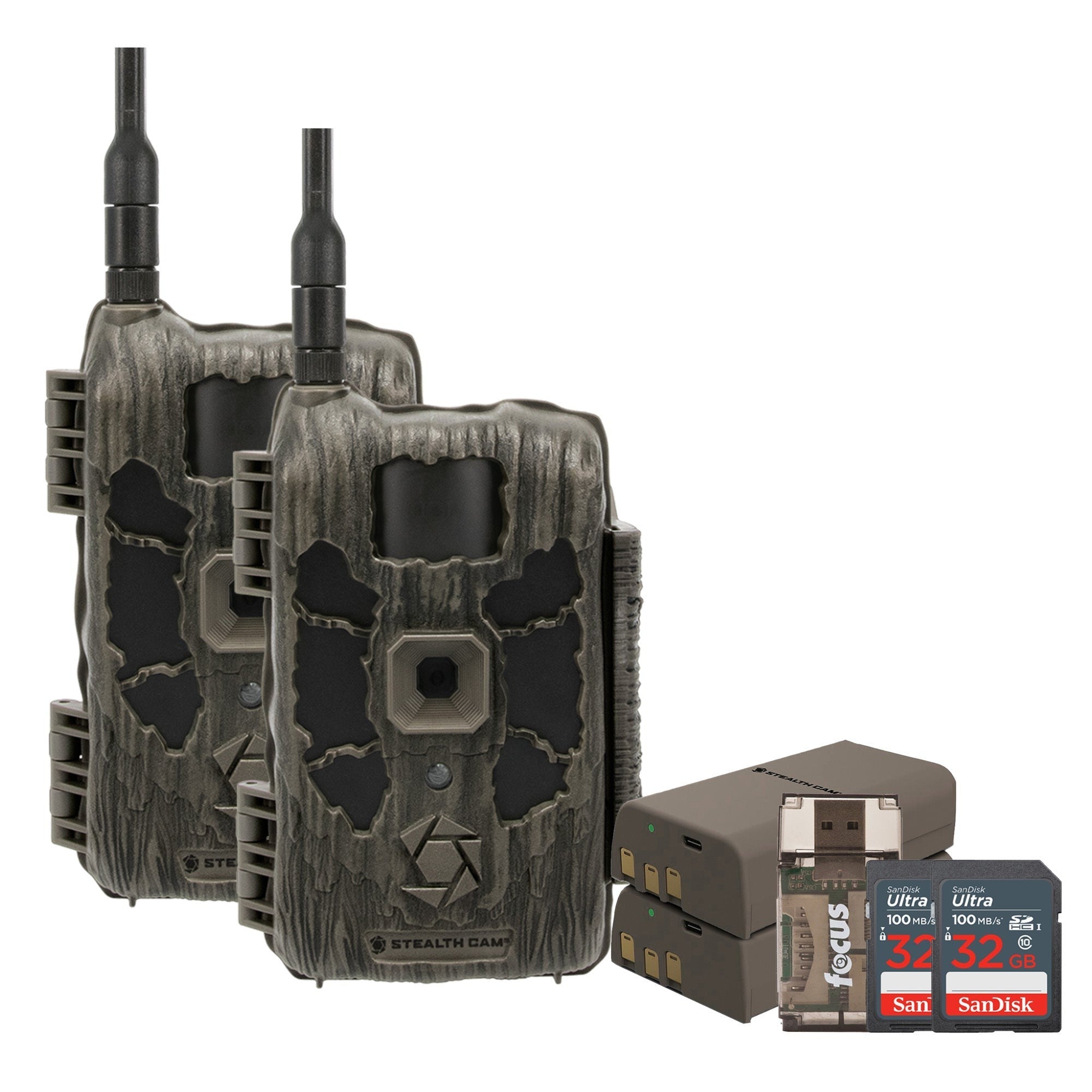 Stealth Cam 40MP Deceptor Max Cellular Trail Camera 2-Pack with Fieldmax Lithium 2-Pack Bundle