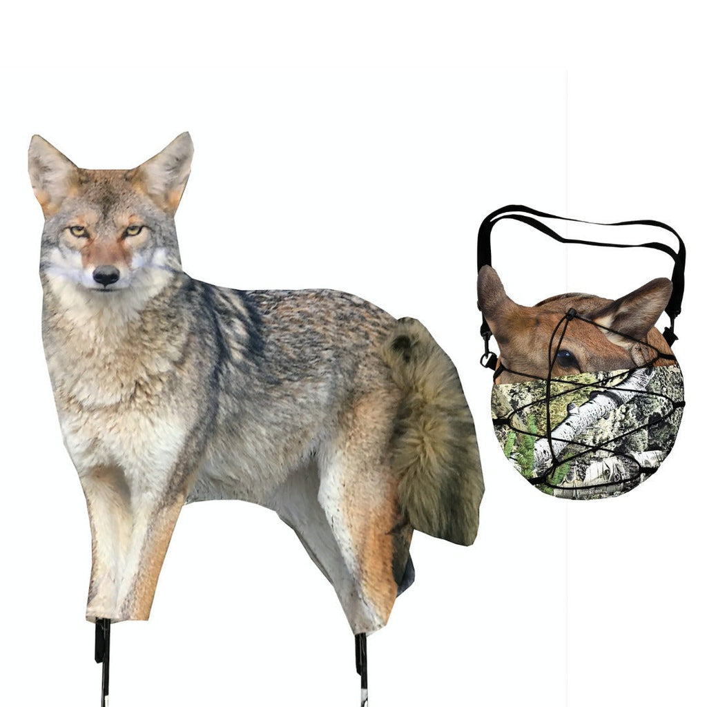Montana Decoy The Song Dog Realistic Coyote Decoy 3D Moving Tail Carrier Bundle