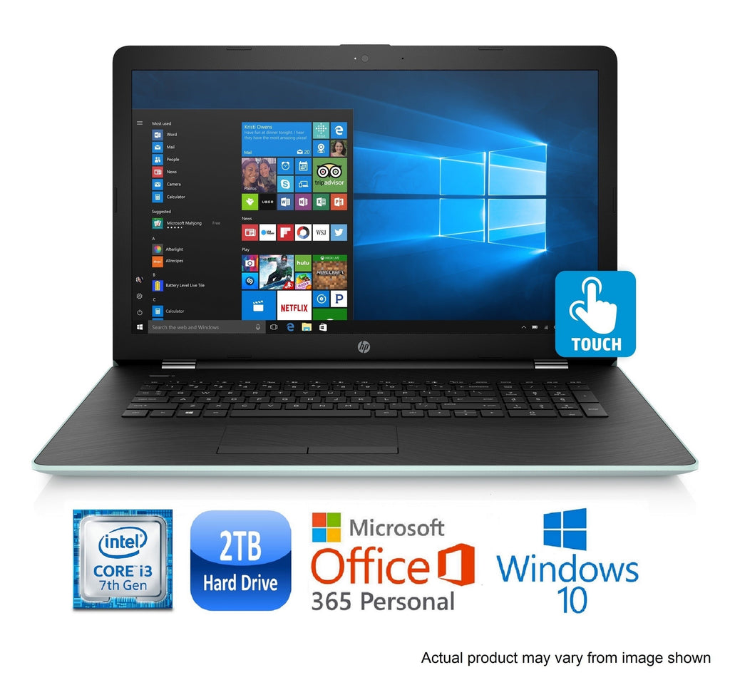 HP 17-bs012cy 17.3" HD+ Laptop, Intel Core i3-7100, 8GB RAM, 2TB HDD (Pale Mint) (Certified Refurbished)