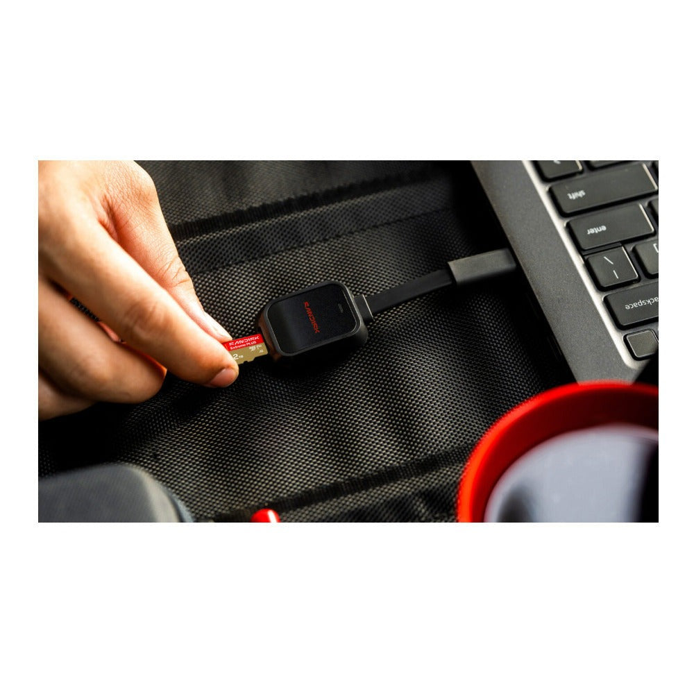 SanDisk QuickFlow USB-C MicroSD Card Reader with 5.3K 4K Video Transfers (Black)
