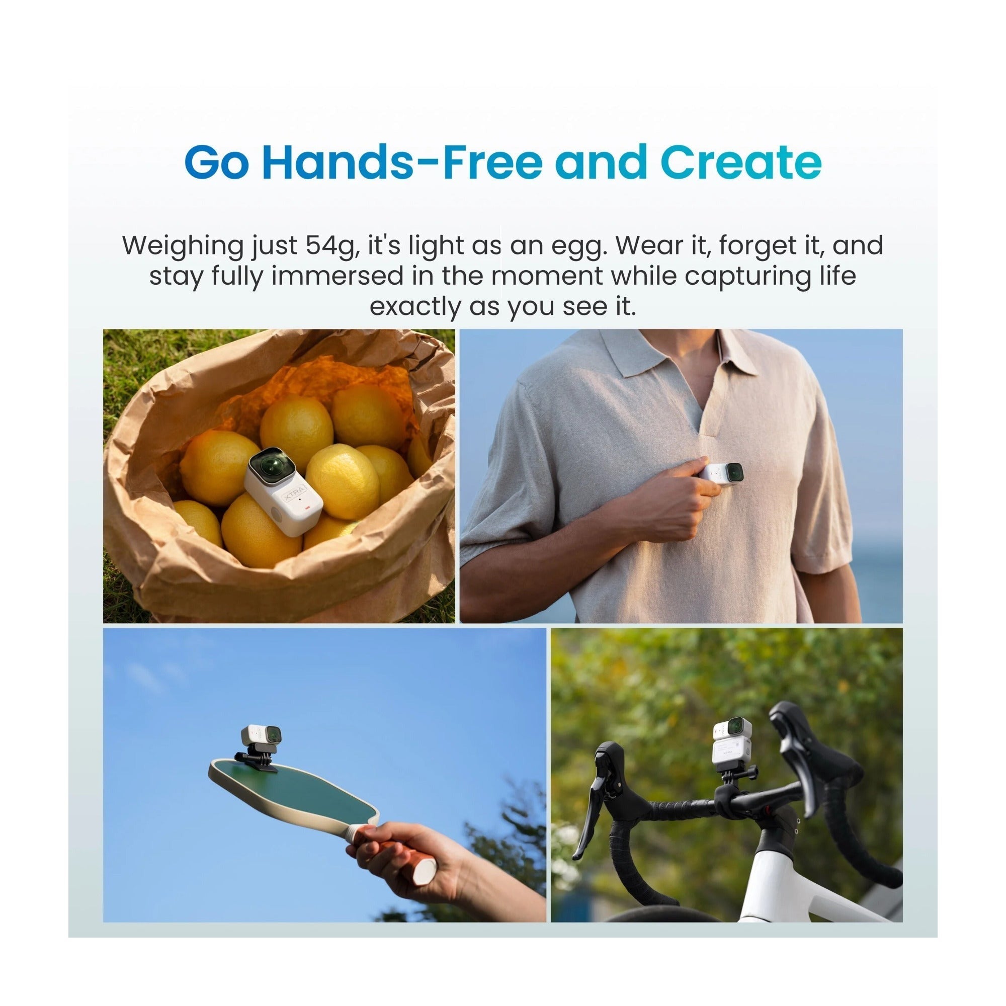 Xtra Atto 4K60 Action Camera for Vlogging and Travel