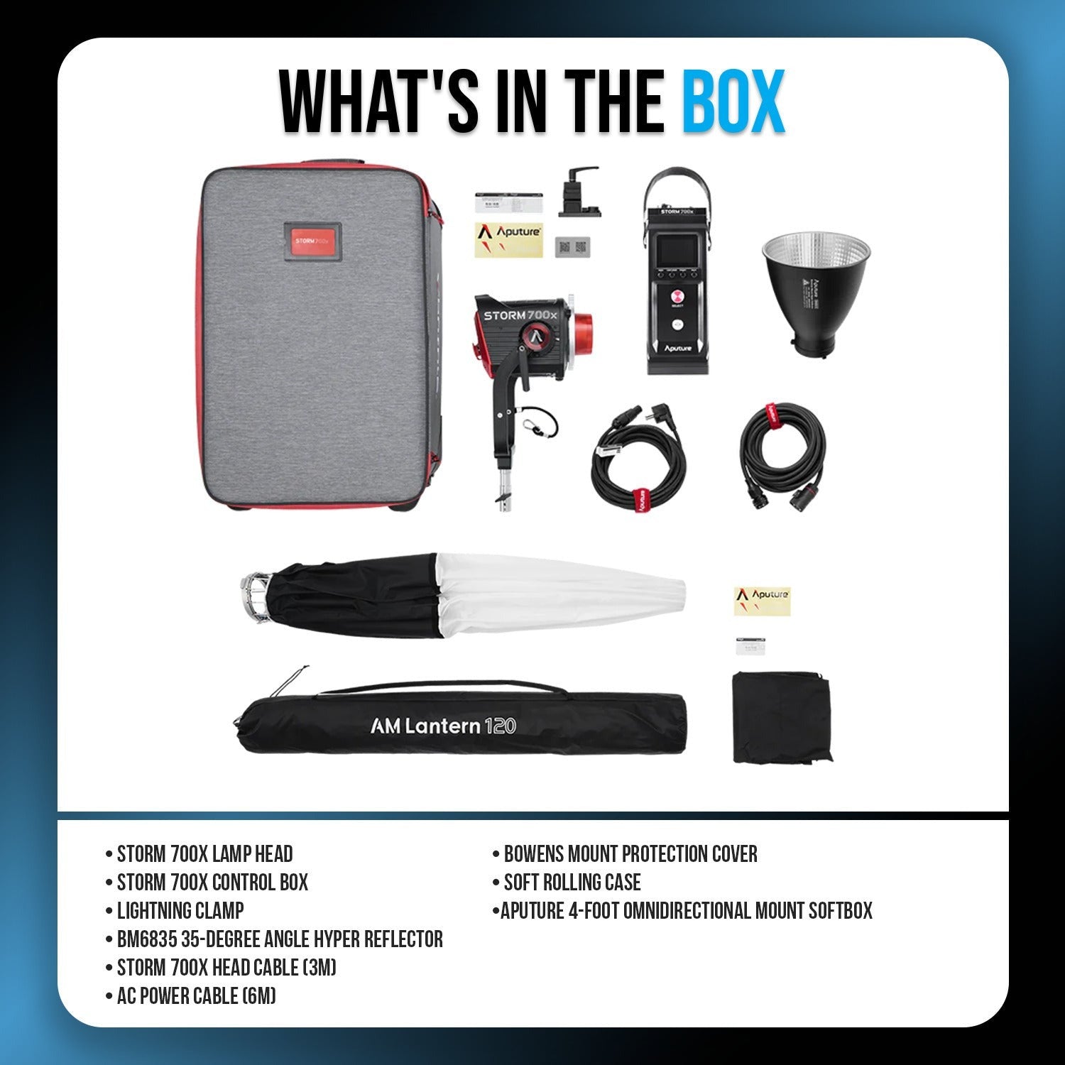 Aputure STORM 700x Bi-Color LED Light with 4ft Omnidirectional Softbox Bundle