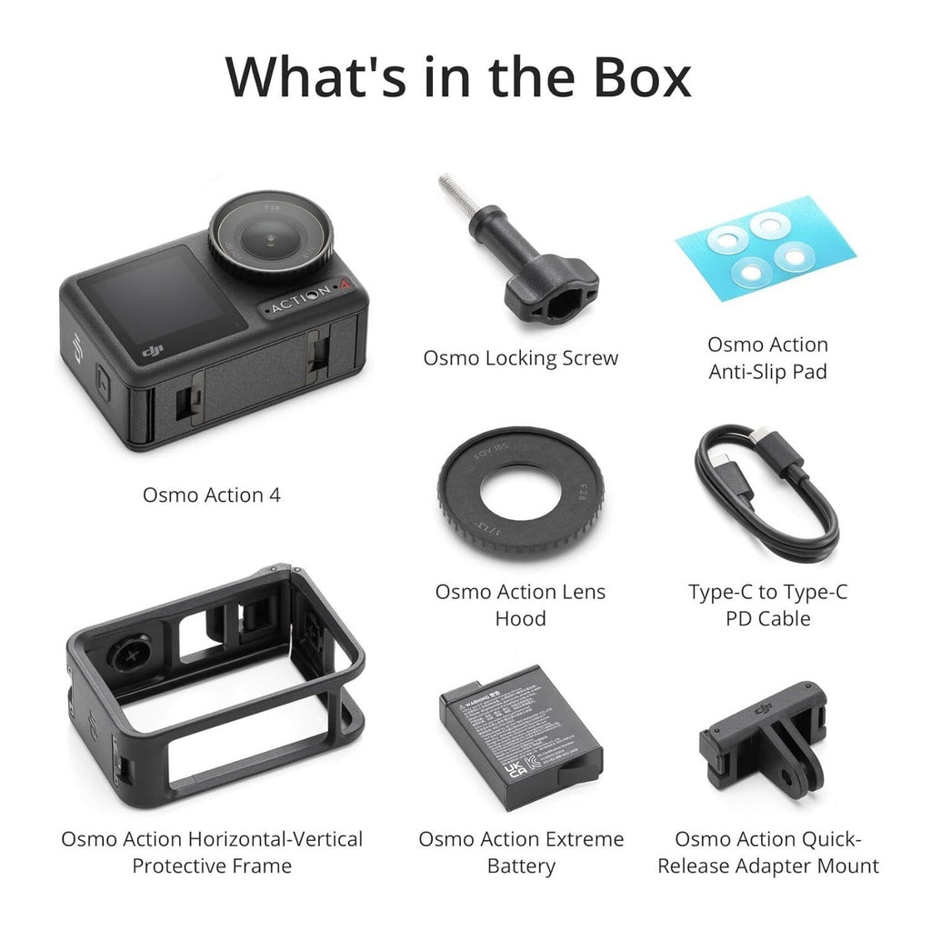 DJI Osmo Action 4 Essential Combo 4K Action Camera with Hard Case Bundle