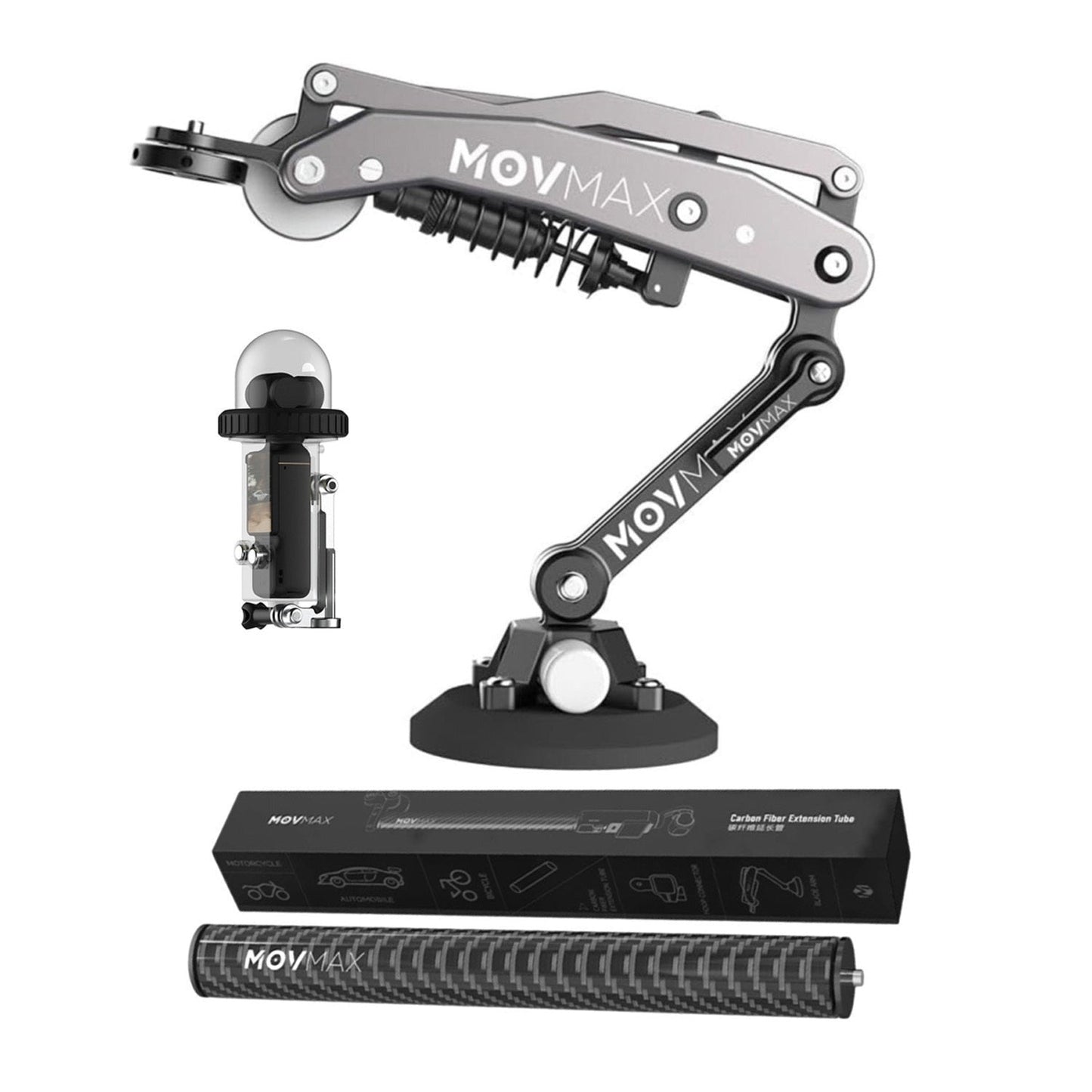 Movmax Blade Arm for DJI Pocket 3, Insta 360, and GoPro HERO 12 Cameras and Extension Tube Bundle