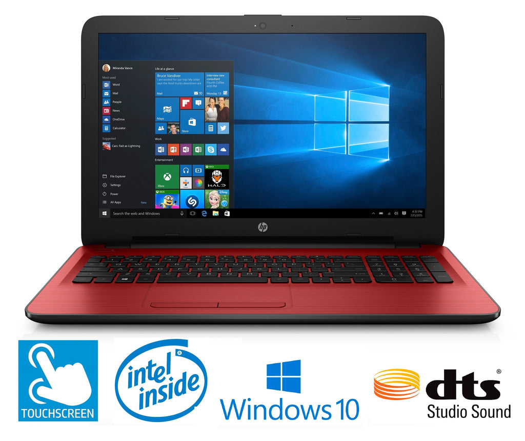 HP Notebook 15-ay013ds Laptop, 15.6" Touch, Quad-Core, 4GB RAM, 1TB HDD, Windows 10 (Certified Refurbished)