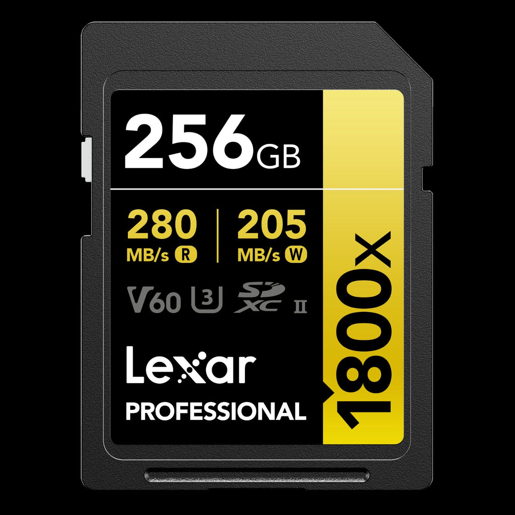 Lexar 256GB Professional 1800x UHS-II SDXC Memory Card (GOLD Series)