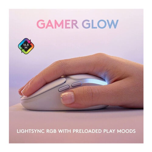 Logitech G705 Wireless Gaming Mouse with LIGHTSYNC RGB Lighting (White Mist)