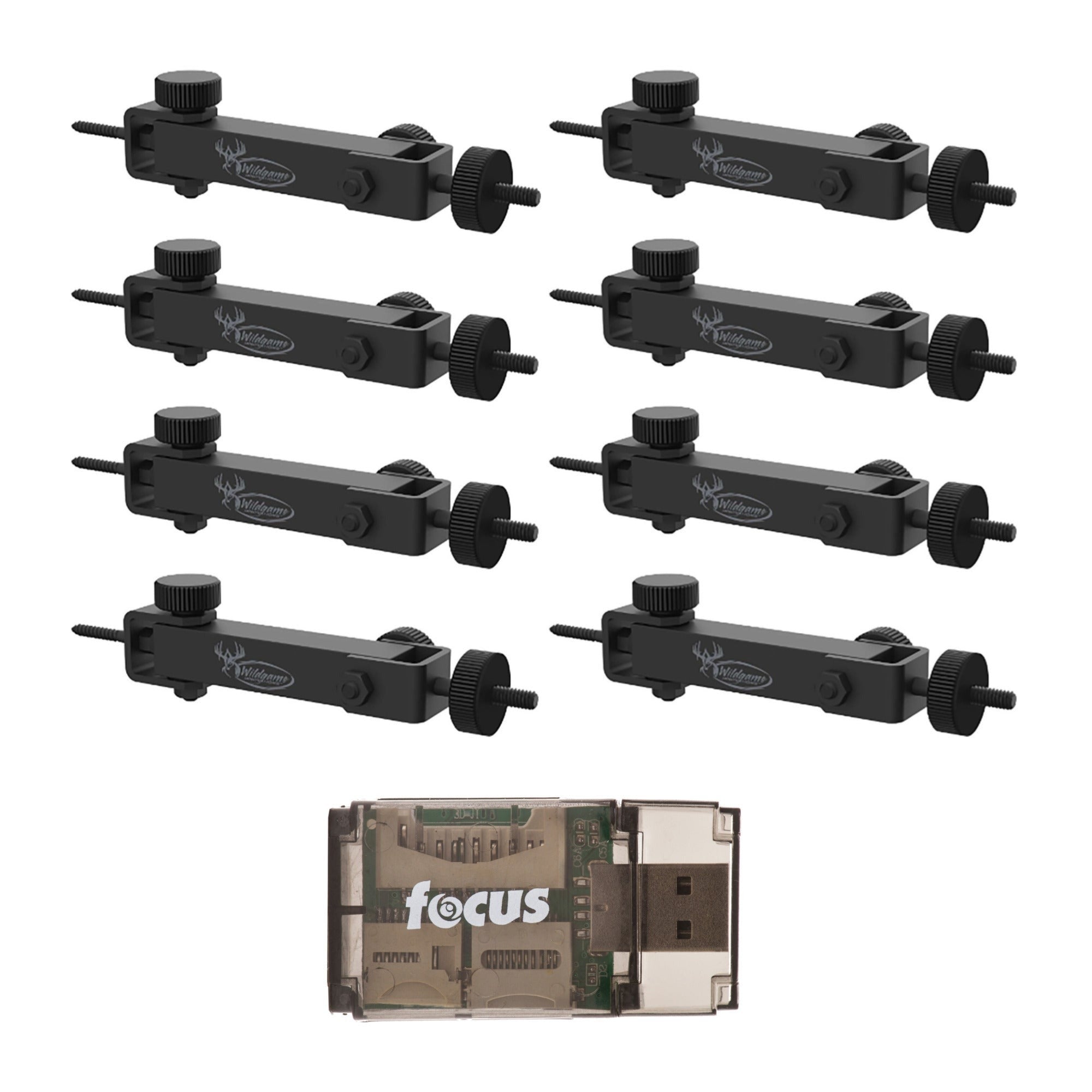 Wildgame Innovations Eco Mount (8-Pack) Bundle with Card Reader (9 Items)