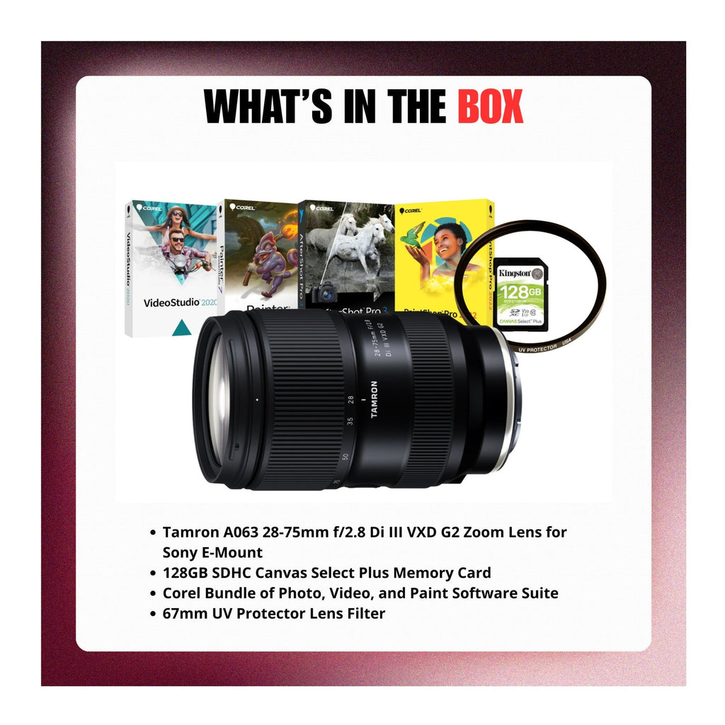Tamron A063 28-75mm f/2.8 Di III VXD G2 Zoom Lens with Accessories Bundle