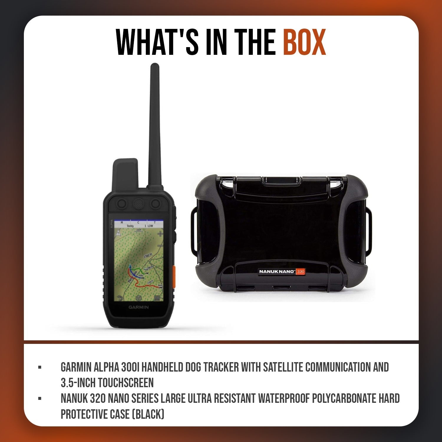 Garmin Alpha 300i Handheld Dog Tracker with Hard Case Bundle