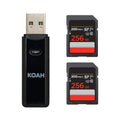 SanDisk 256GB Extreme PRO Memory Card (2-Pack) with Memory Card Reader Bundle