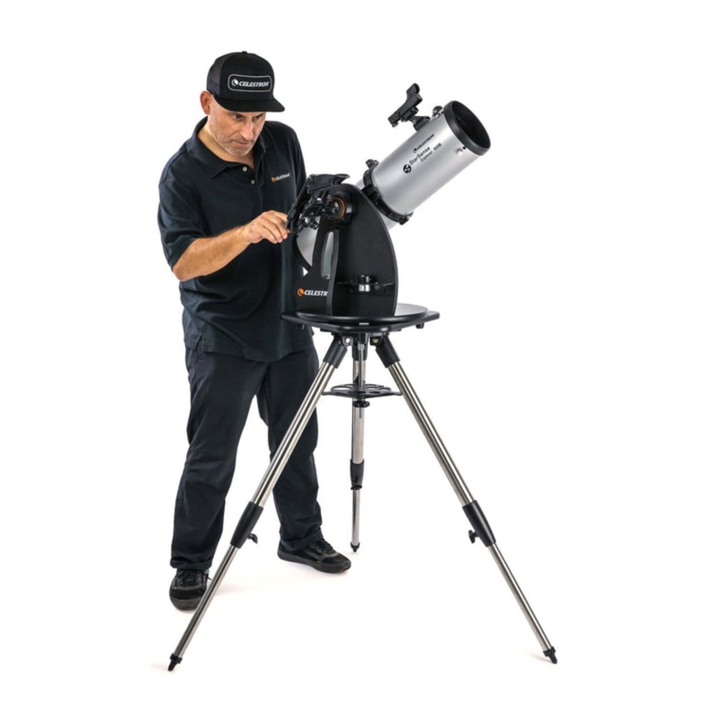 Celestron Starsense Explorer 130mm Tabletop Dobsonian Telescope and Metal Tripod