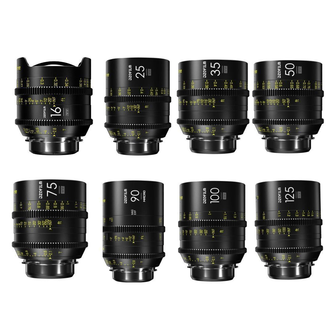 DZOFilm VESPID Prime Cine 8-Lens Kit with 270 Degrees Focus Rotation (PL and EF Mounts)