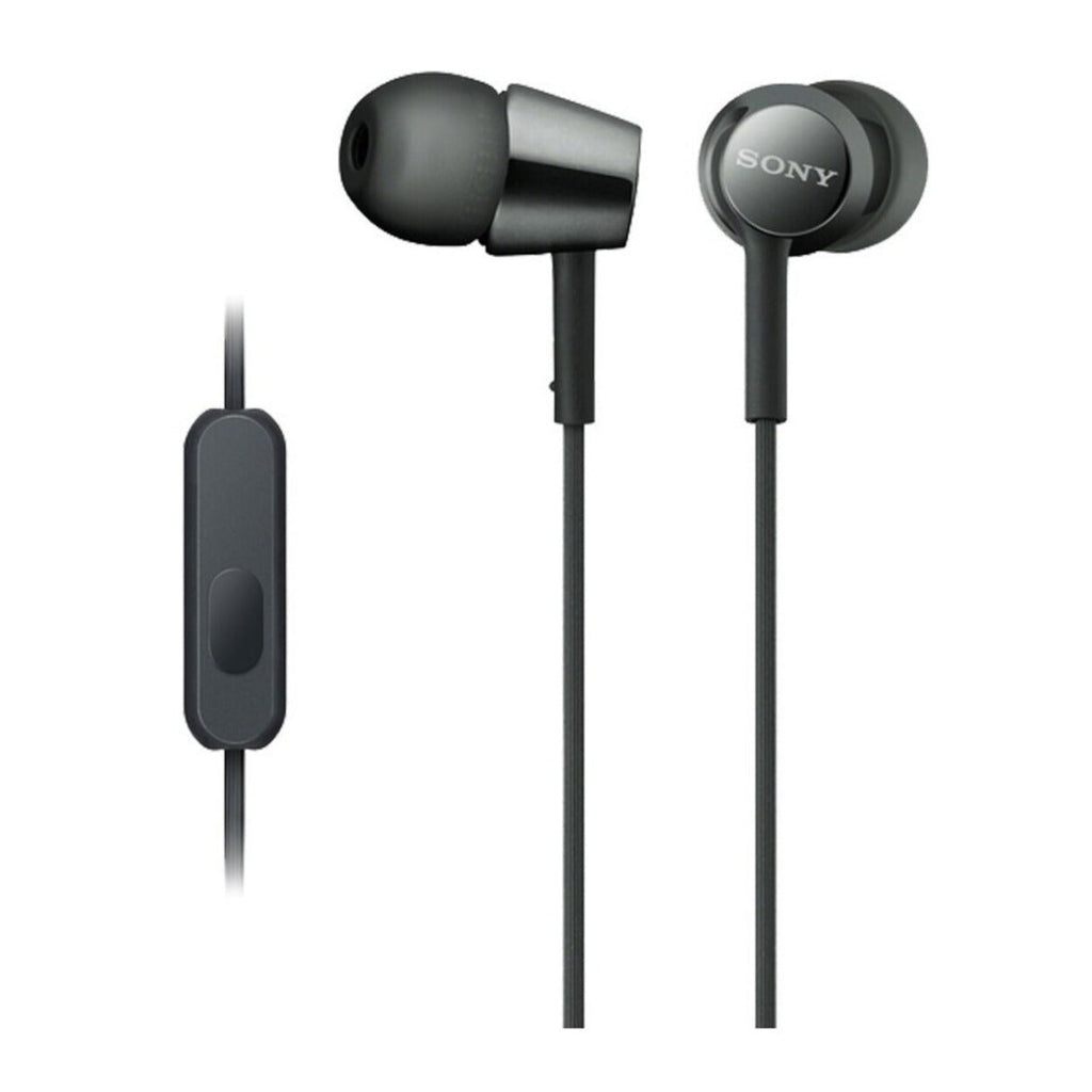 Sony MDR-EX155AP Wired In Ear Black Headphones with Microphone
