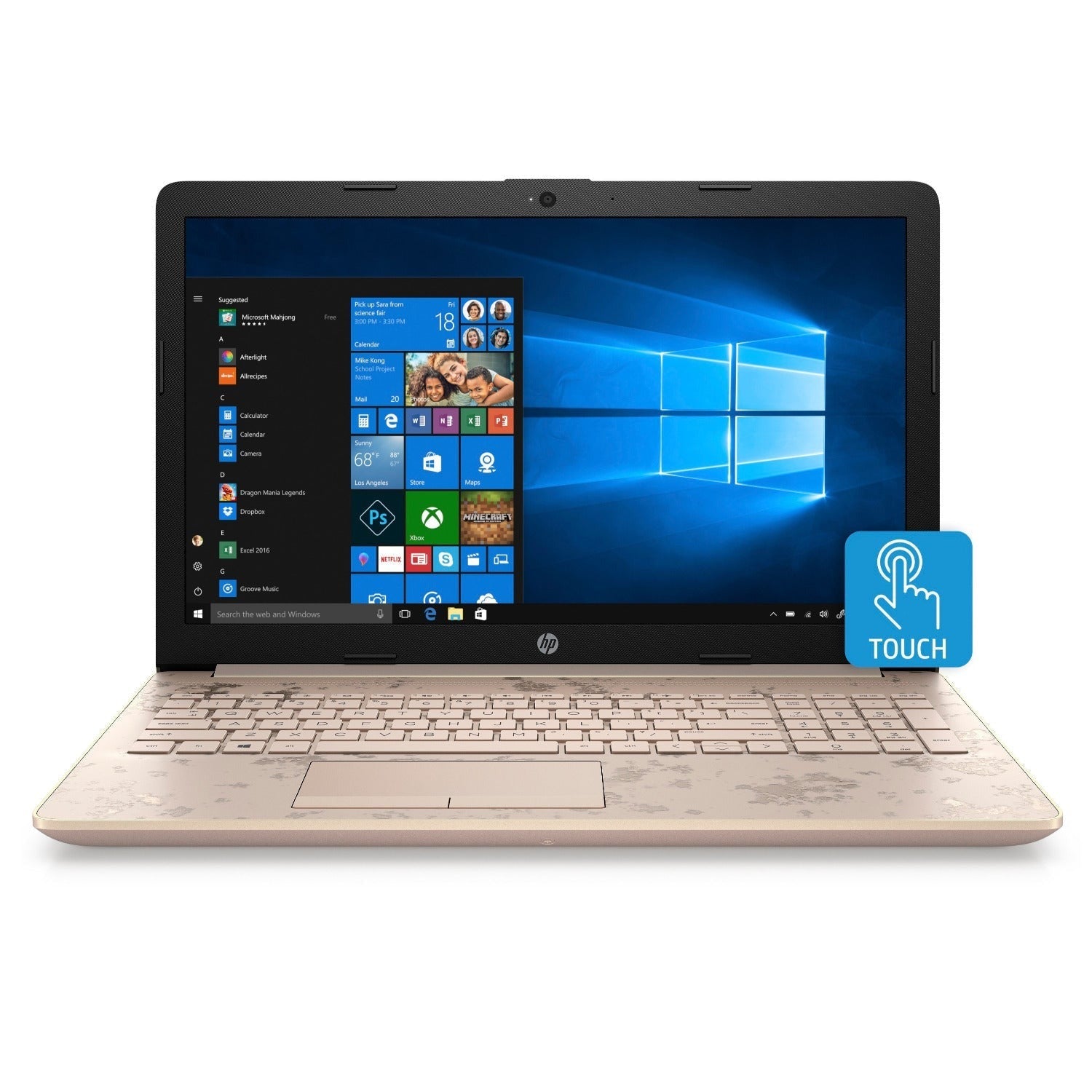 HP Laptop, 15.6" HD Touch, Intel Core i5-8250U, 8GB RAM, 1TB HDD, Microsoft 365 Personal 1-Year (Pale Rose Gold) (Certified Refurbished)