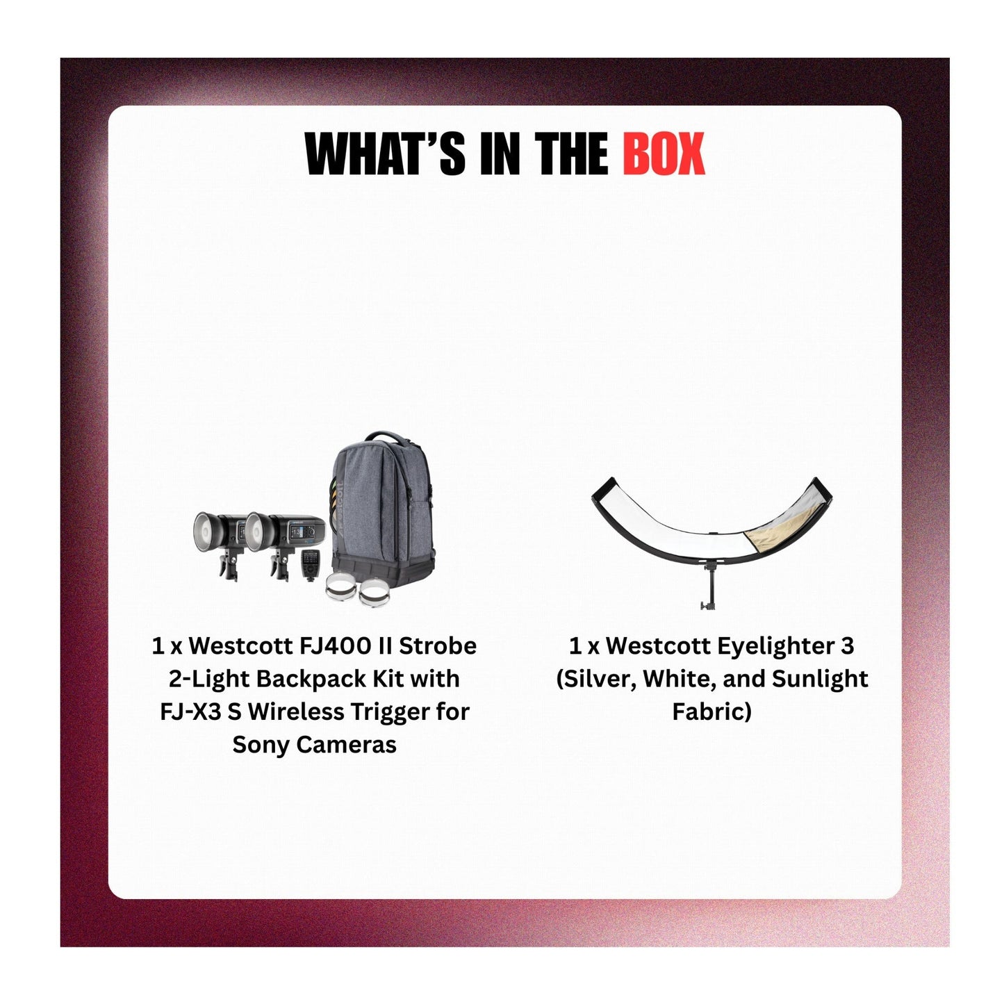 Westcott FJ400 II Strobe 2 Light Backpack Kit with FJ X3 S Trigger Bundle