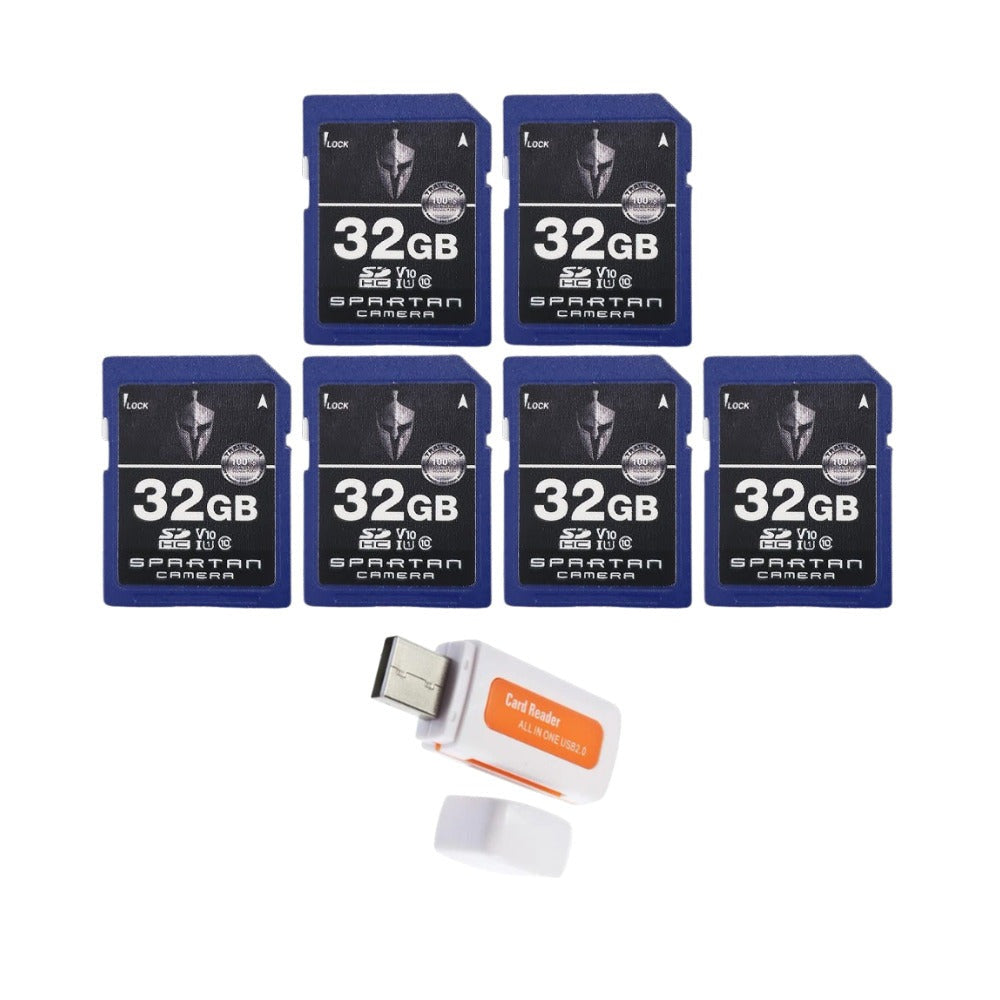 Spartan 32GB Class 10 SD Card (6-Pack) with Micro SD Reader and Writer Bundle