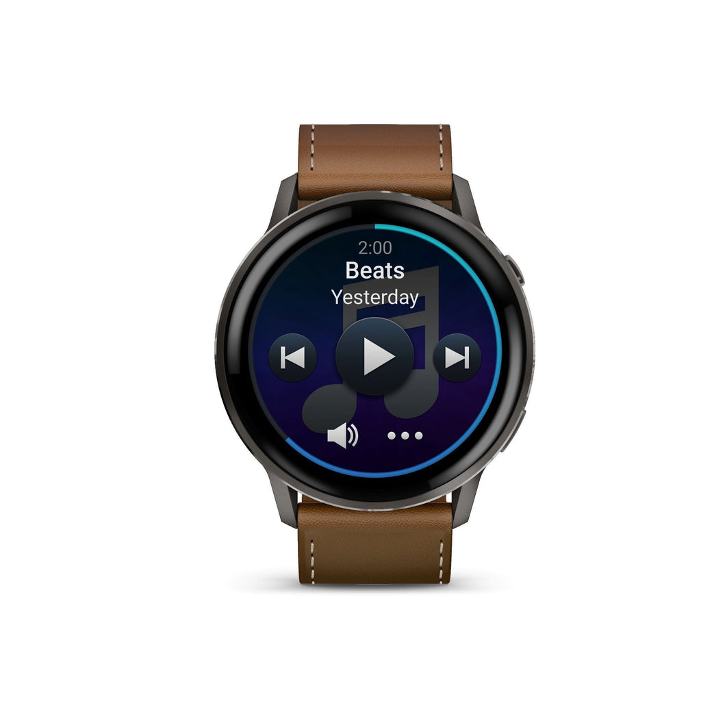 Garmin Venu 4 Smartwatch (Slate/Brown Leather)