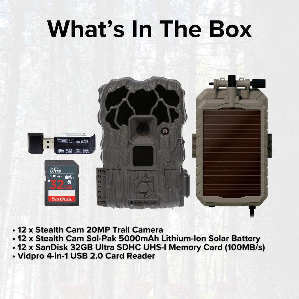 Stealth Cam 20MP Trail Camera with 60 Feet Range Detection and 720P Video (2-Pack) x 6 Bundle