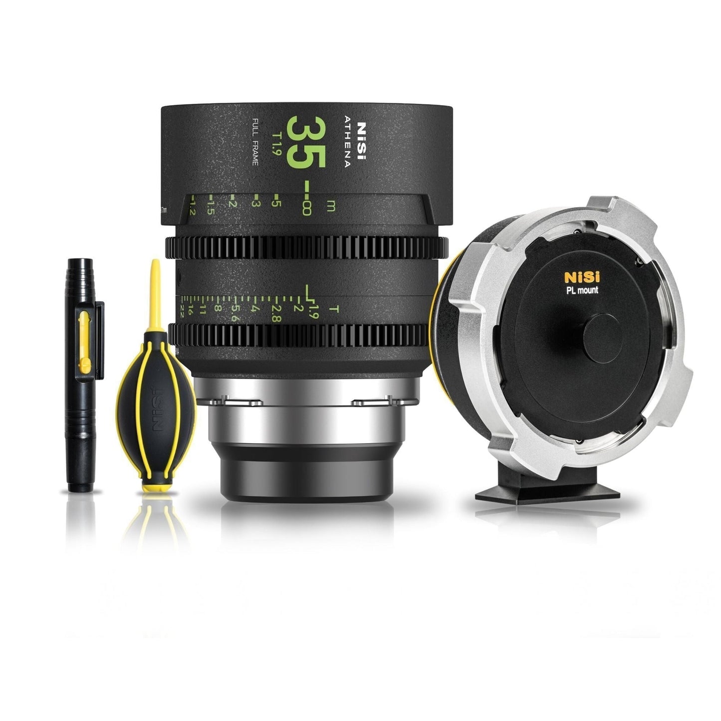 NiSi 35mm ATHENA PRIME Full Frame Cinema Lens T1.9 with Fluorescent Focal Scale (PL Mount) Bundle
