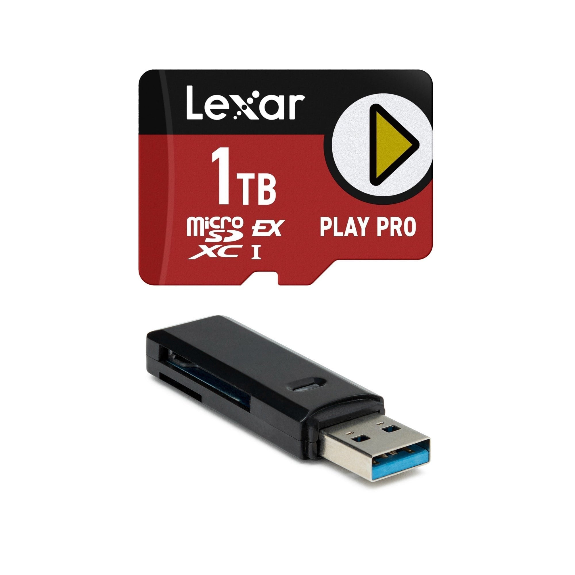 Lexar 1TB PLAY PRO Express Memory Card with 2-in-1 USB 3.0 Card Reader Bundle