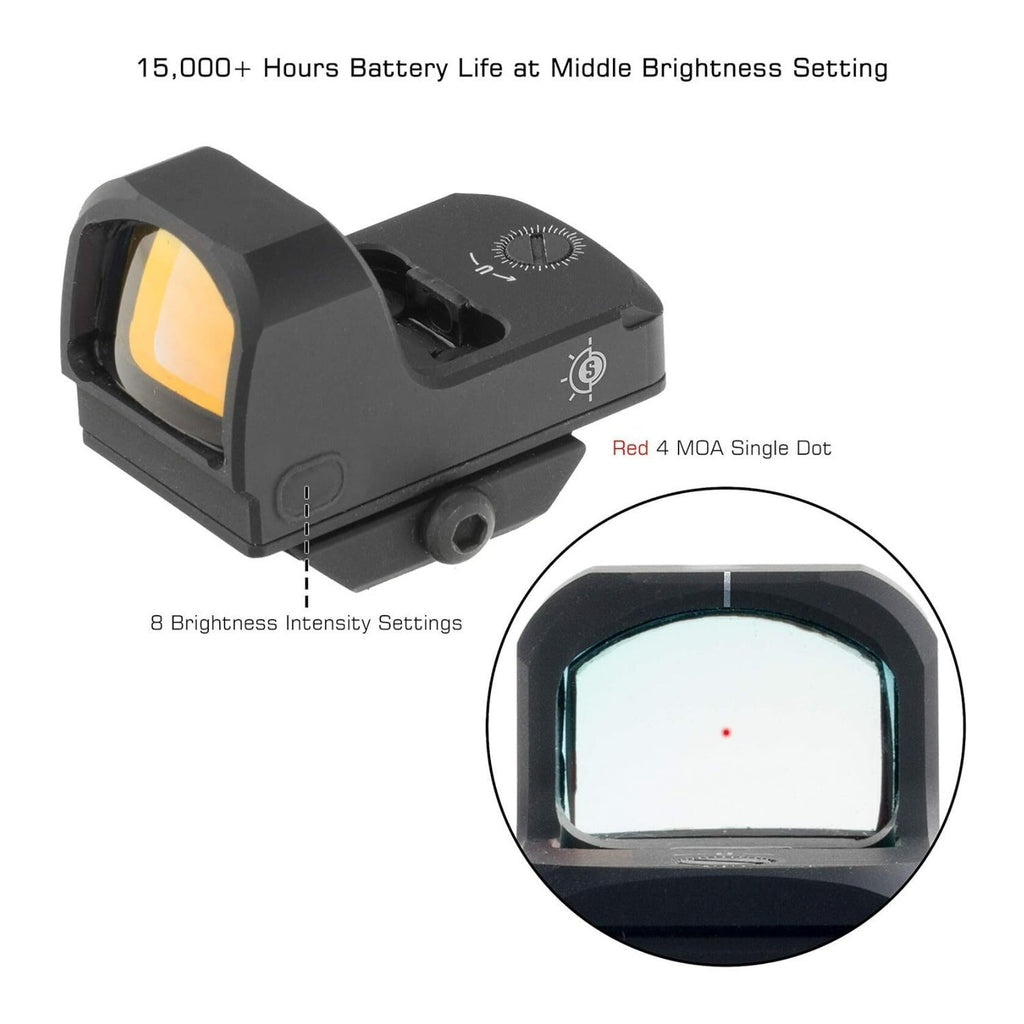 UTG OP3 Micro SLS Red 4.0 MOA Matte Black Dot Sight with Waterproof Construction