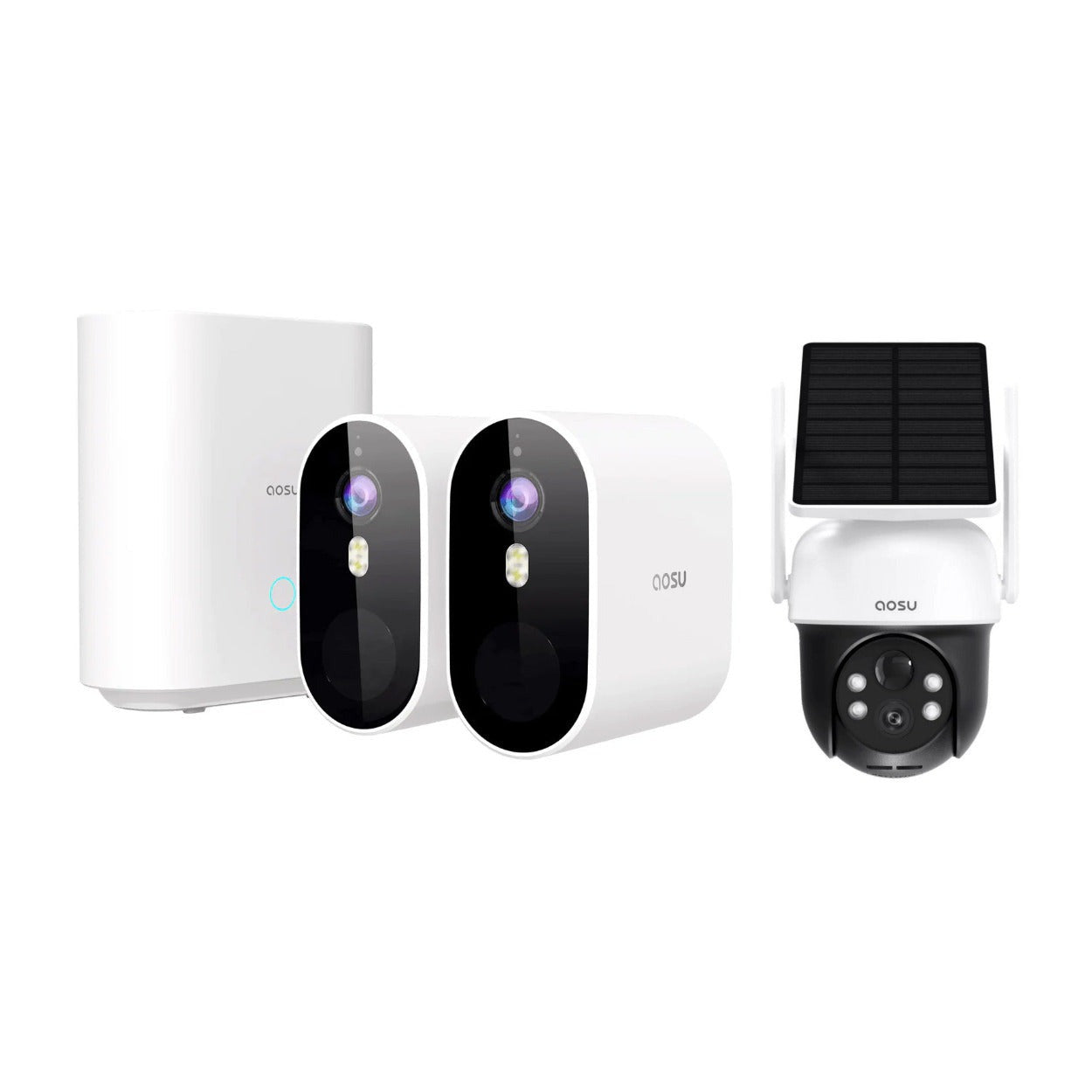 AOSU Security WirelessCam System Pro 2-Cam Kit and SolarCam D1 Classic 2K Camera