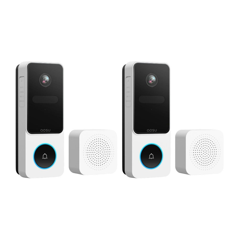 AOSU 2K QHD Waterproof Video Doorbell SE with 170 Degree Head to Toe View (2-Pk)