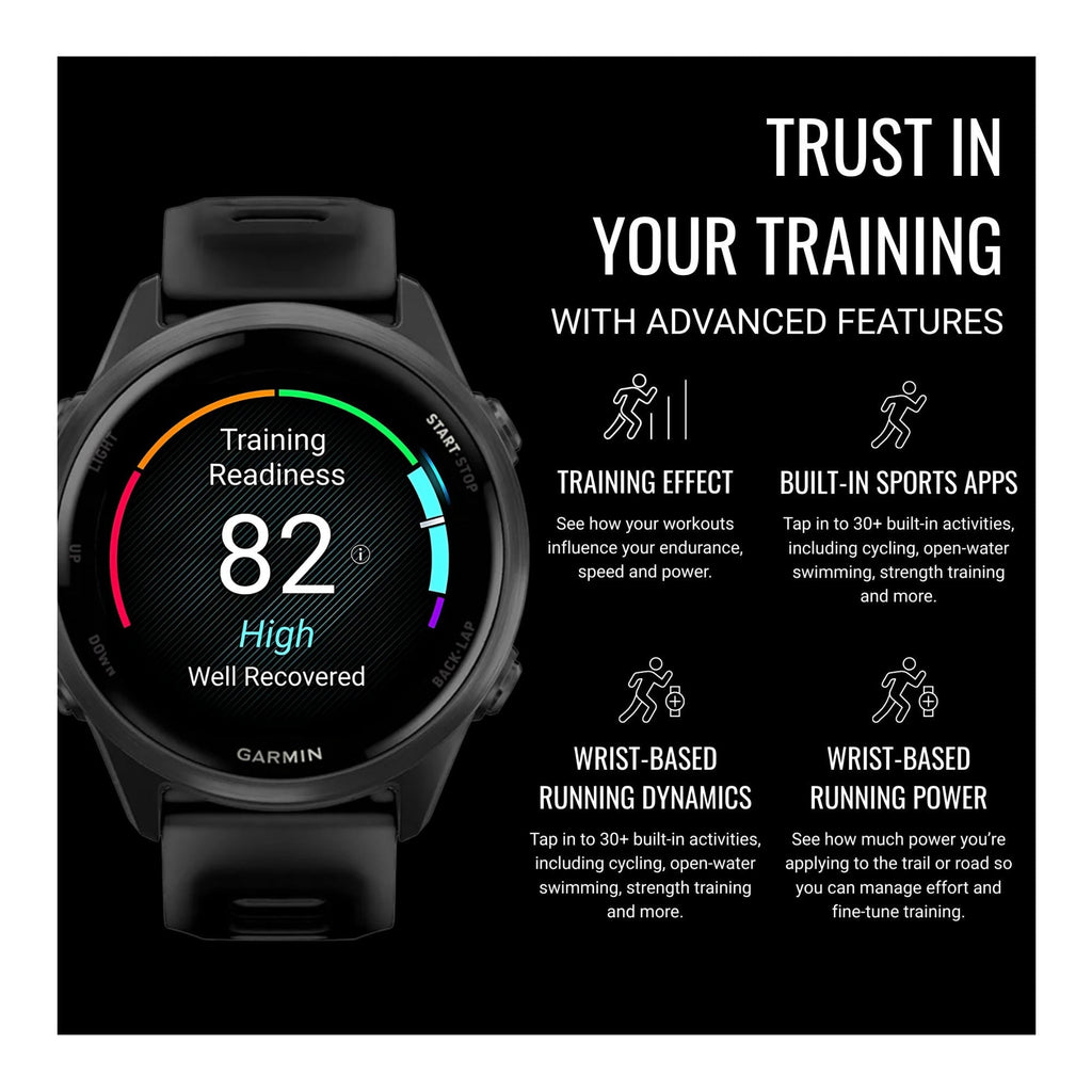 Garmin Forerunner 570 42mm GPS Running Smartwatch (Slate Gray/Black Band) Bundle