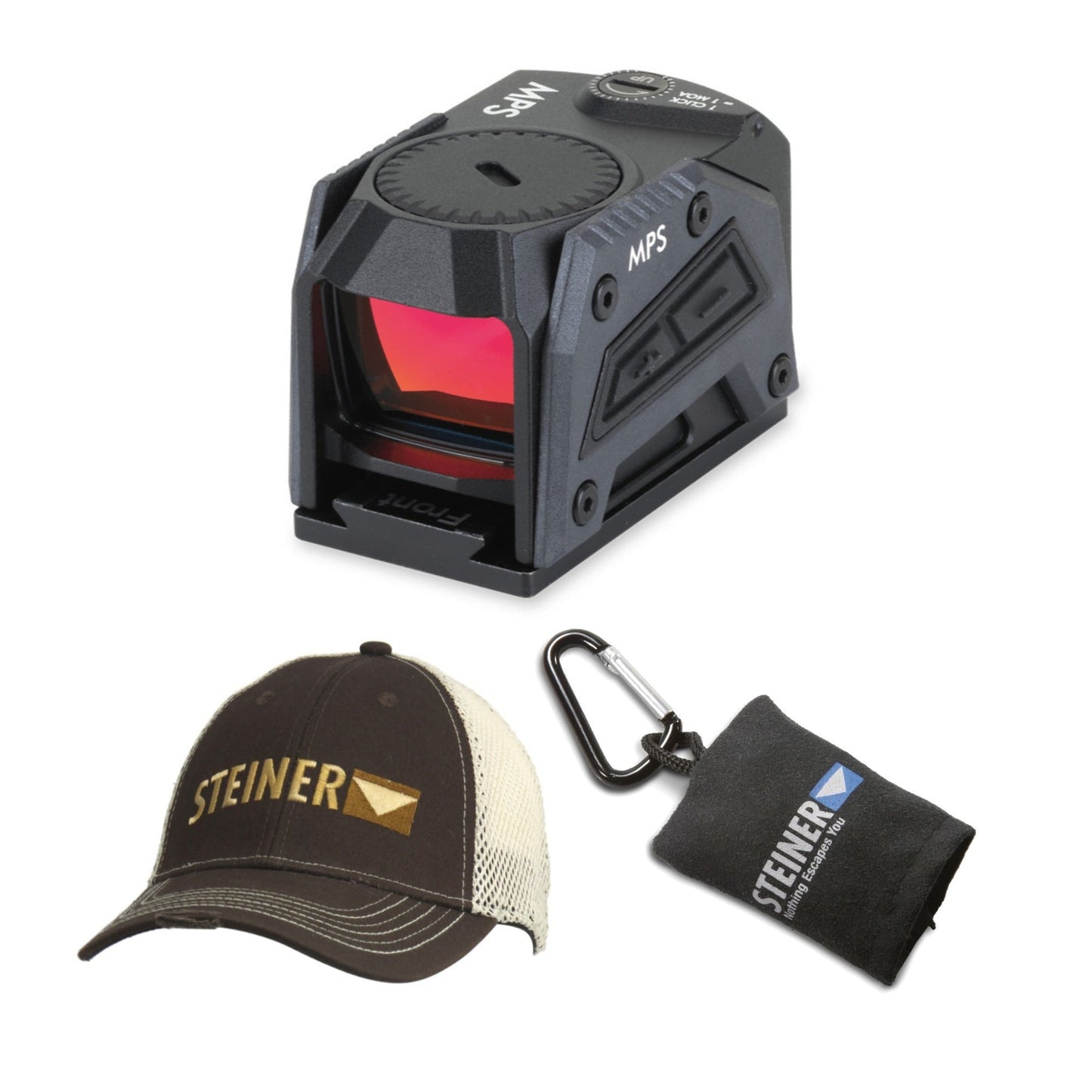 Steiner MPS Pistol Sight Handgun Red Dot Sight Bundle with Cap and Microfiber Lens Cloth