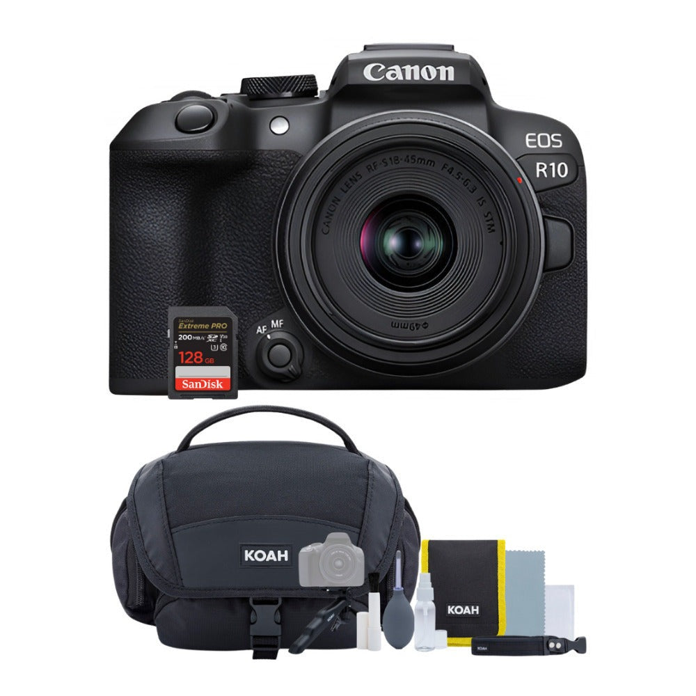 Canon EOS R10 Mirrorless Camera with RF-S 18-45mm Lens Kit and Accessories