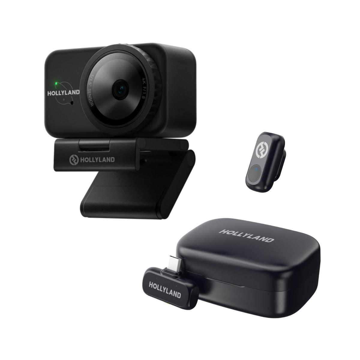Hollyland Lyra UHD 4K Webcam Streaming Bundle with LARK A1 Wireless Mic (Black)
